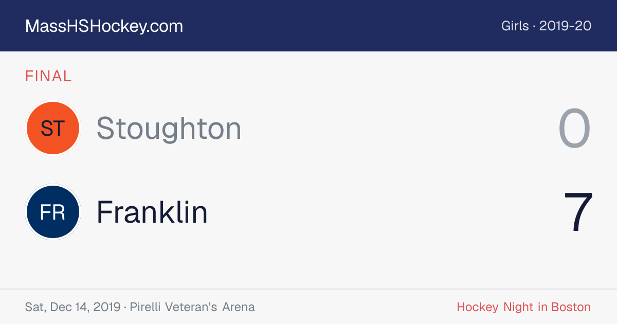 Stoughton at Franklin score card