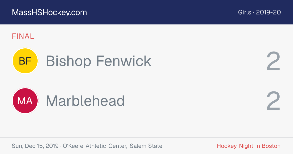 Bishop Fenwick at Marblehead score card