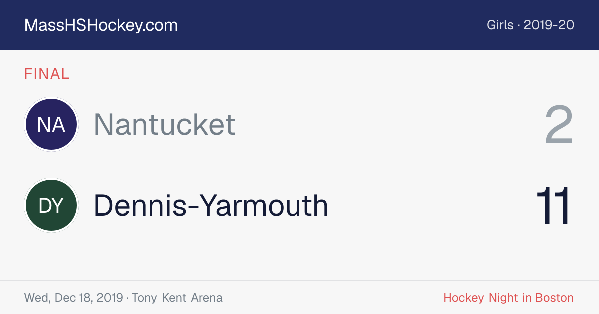Nantucket at Dennis-Yarmouth score card