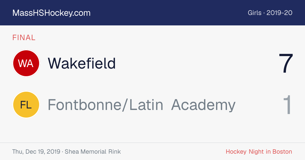 Wakefield at Fontbonne/Latin Academy score card