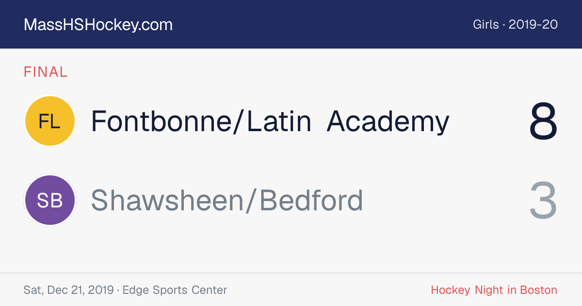 Fontbonne/Latin Academy at Shawsheen/Bedford score card