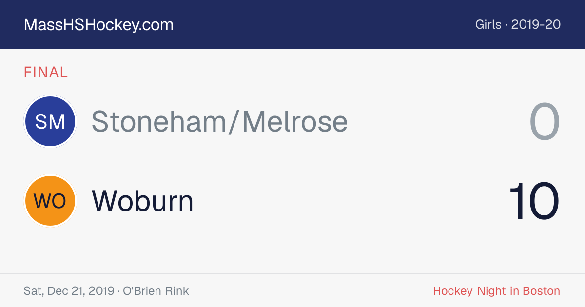 Stoneham/Melrose at Woburn score card