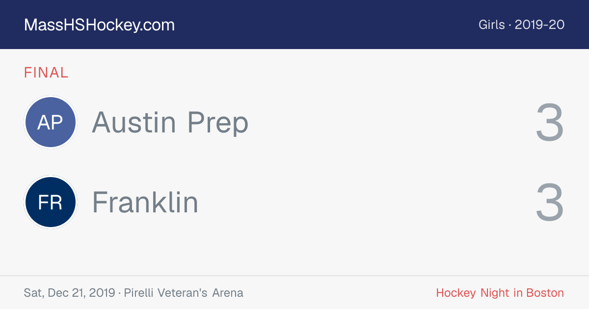 Austin Prep at Franklin score card