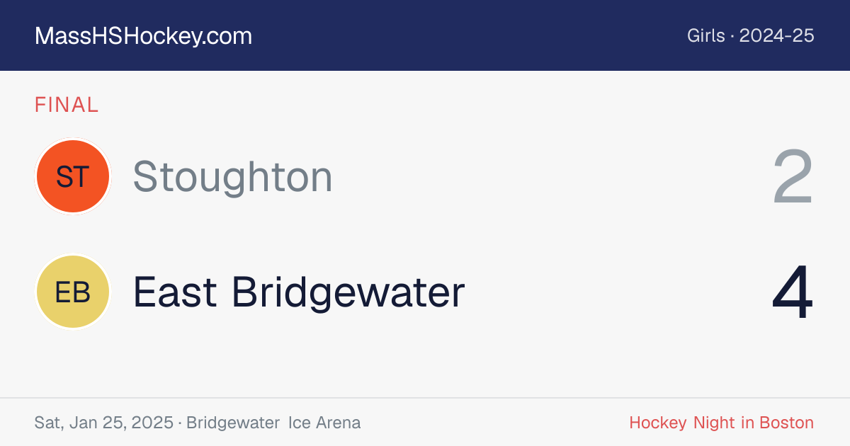 Stoughton at East Bridgewater score card