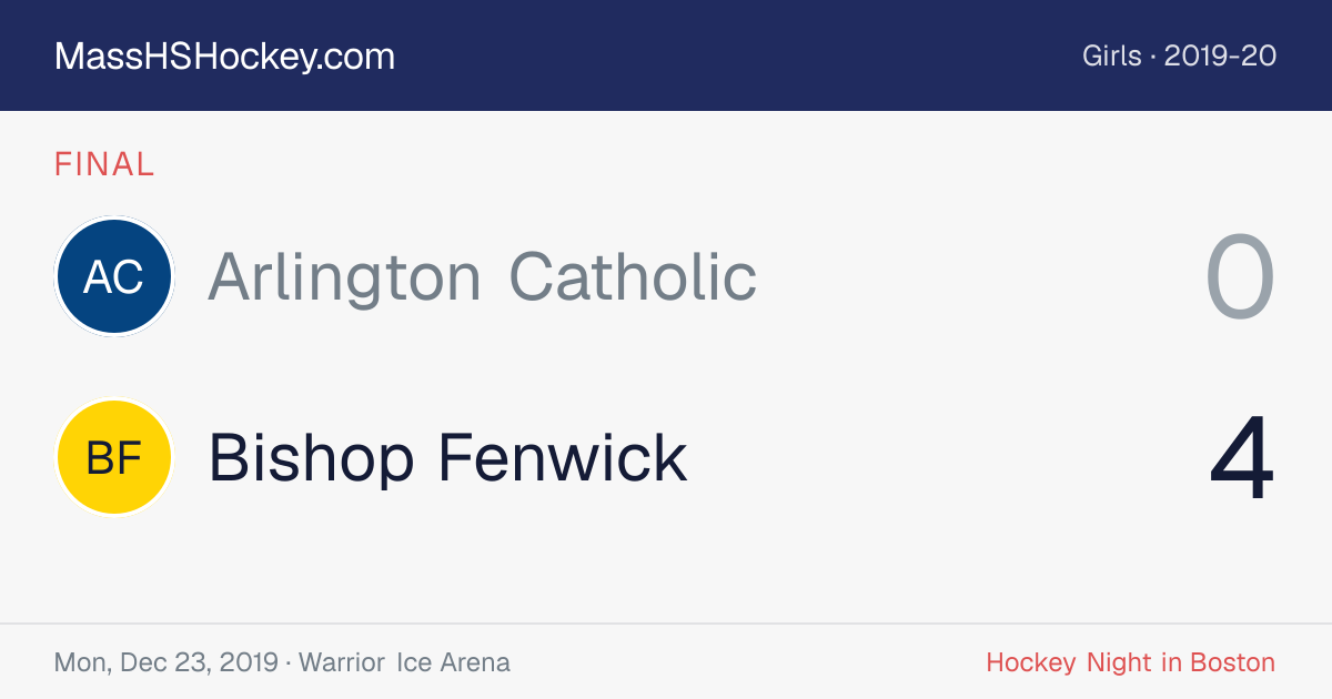 Arlington Catholic at Bishop Fenwick score card