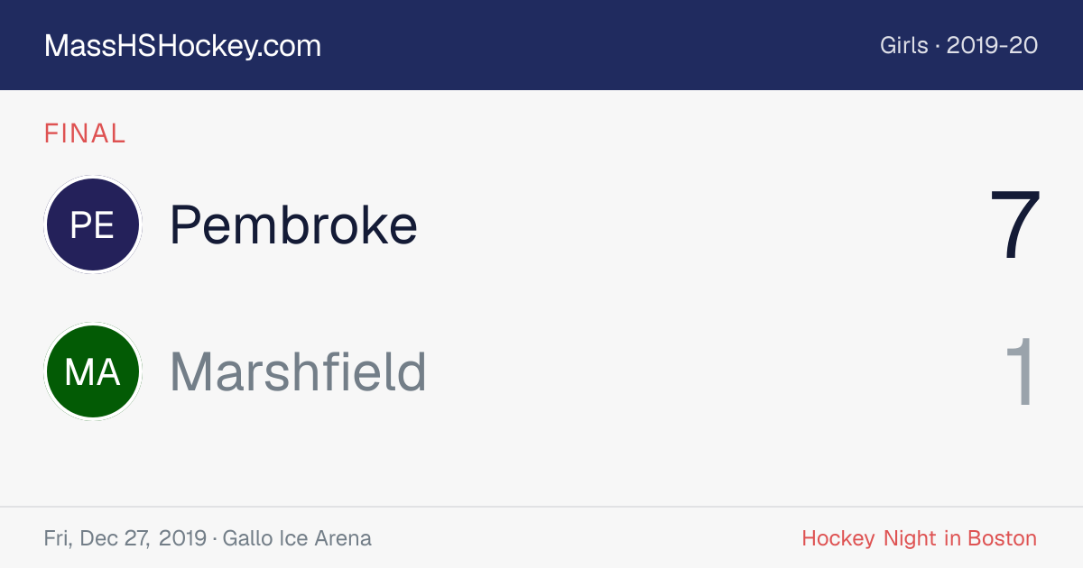 Pembroke at Marshfield score card