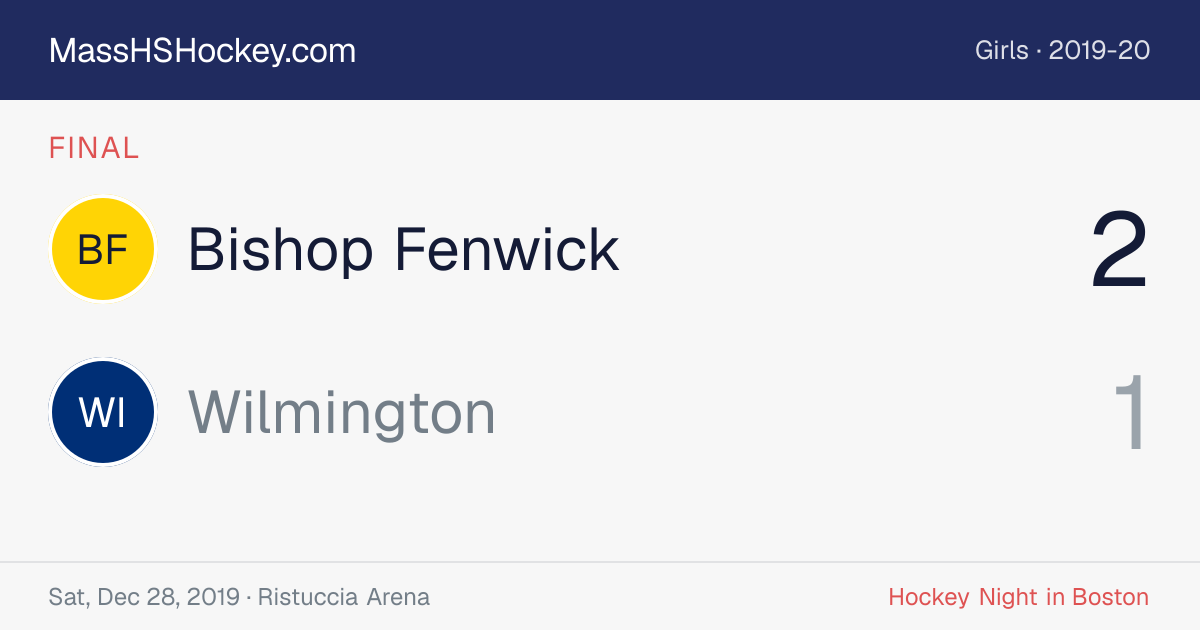 Bishop Fenwick at Wilmington score card