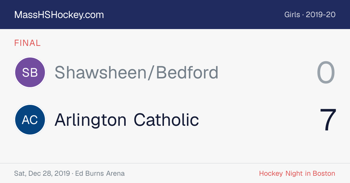 Shawsheen/Bedford at Arlington Catholic score card
