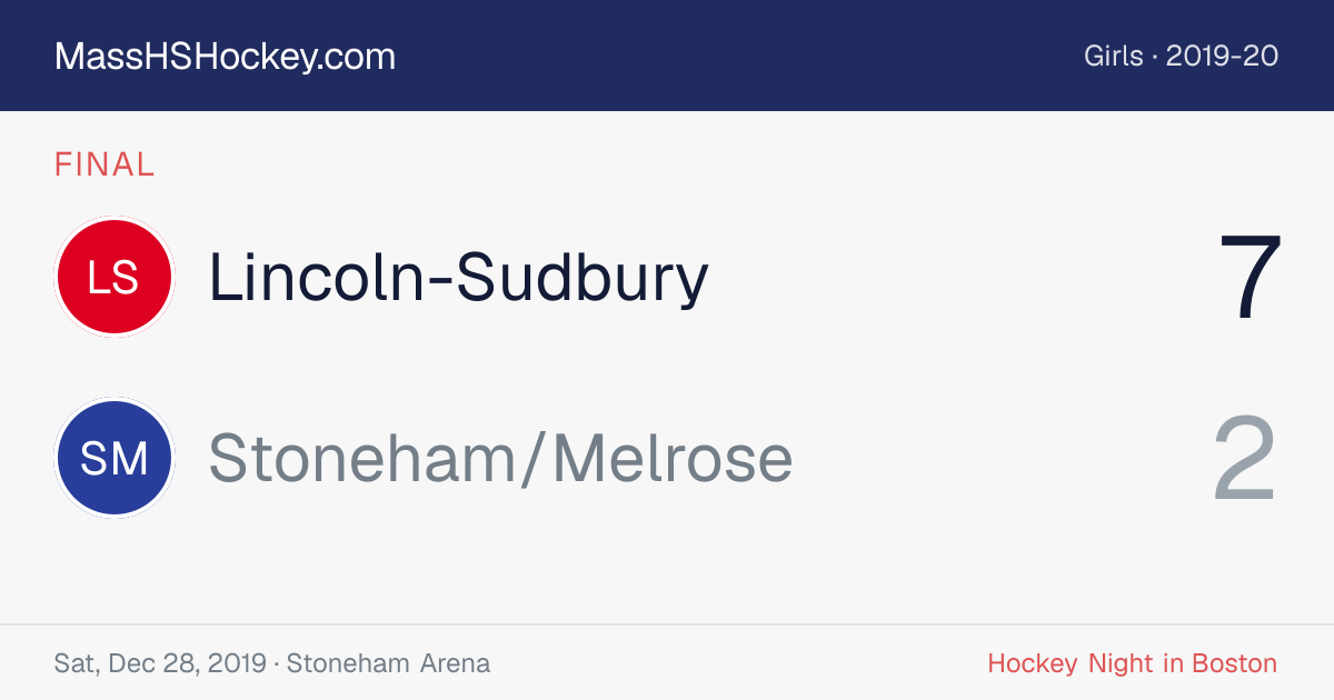 Lincoln-Sudbury at Stoneham/Melrose score card