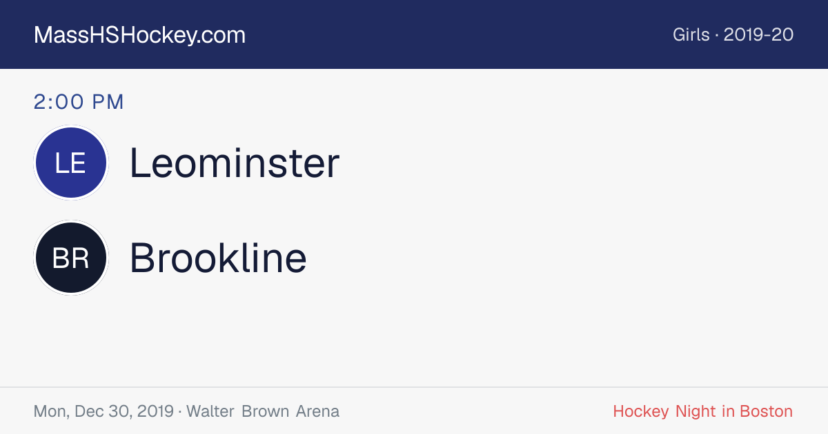 Leominster at Brookline score card