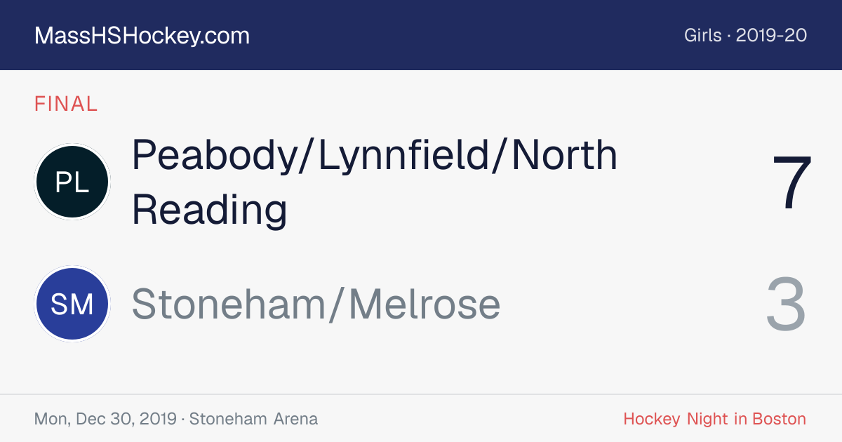Peabody/Lynnfield/North Reading at Stoneham/Melrose score card