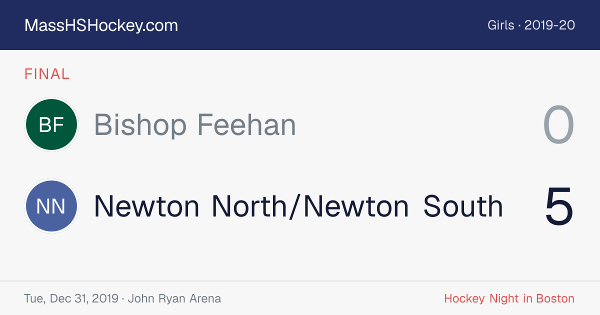 Bishop Feehan at Newton North/Newton South score card