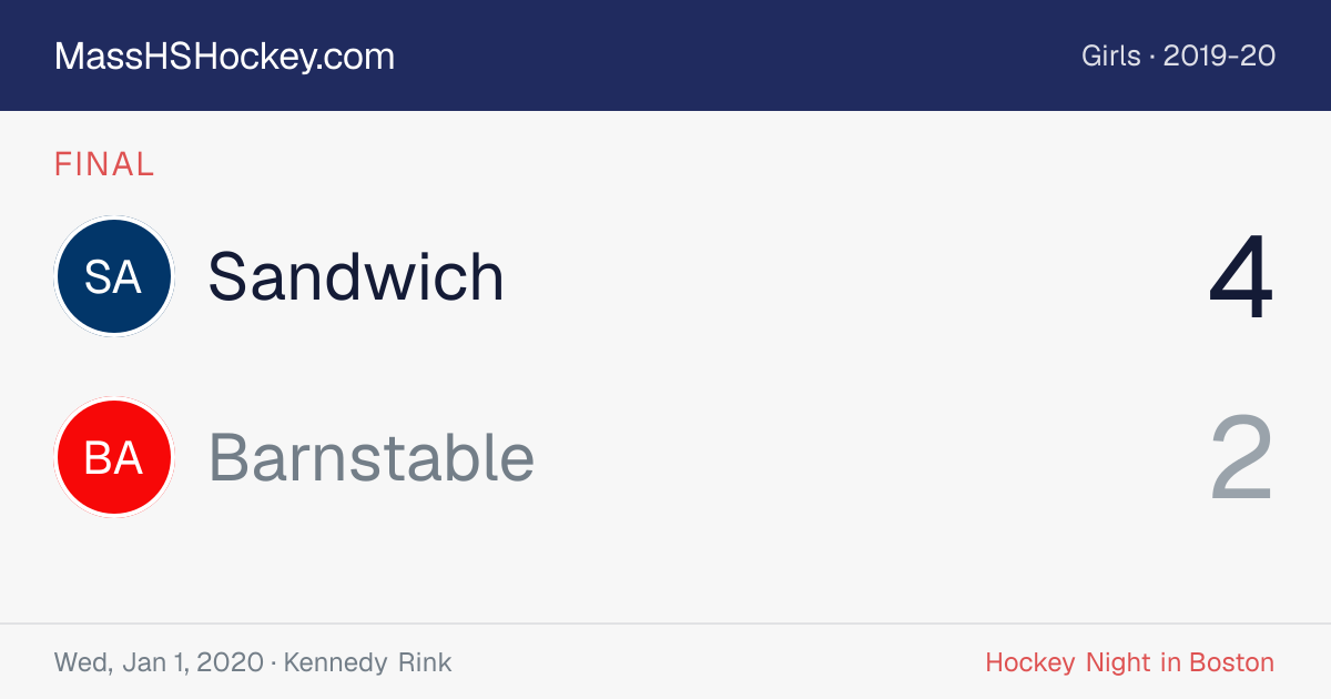 Sandwich at Barnstable score card