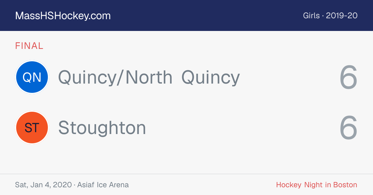 Quincy/North Quincy at Stoughton score card