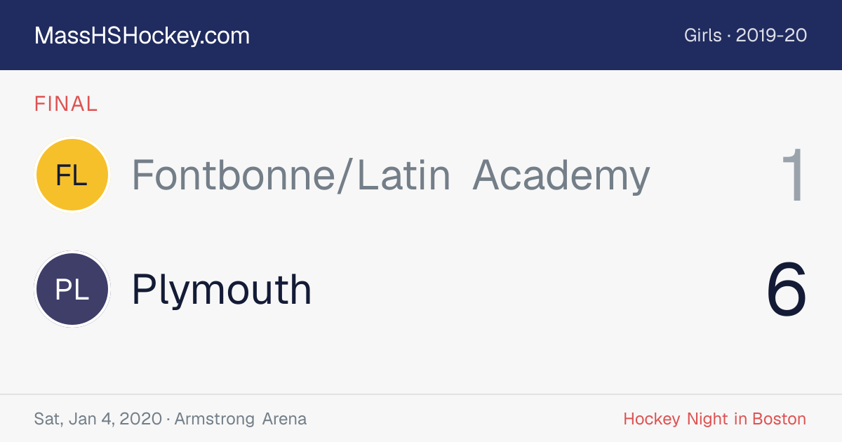 Fontbonne/Latin Academy at Plymouth score card
