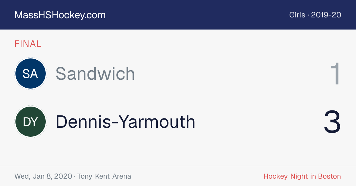 Sandwich at Dennis-Yarmouth score card