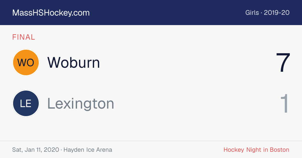 Woburn at Lexington score card