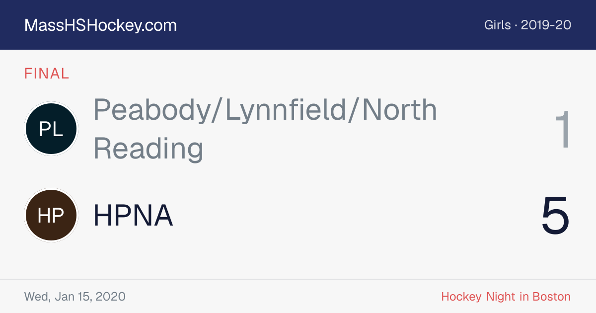 Peabody/Lynnfield/North Reading at HPNA score card