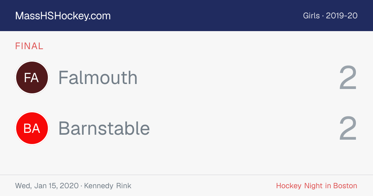 Falmouth at Barnstable score card