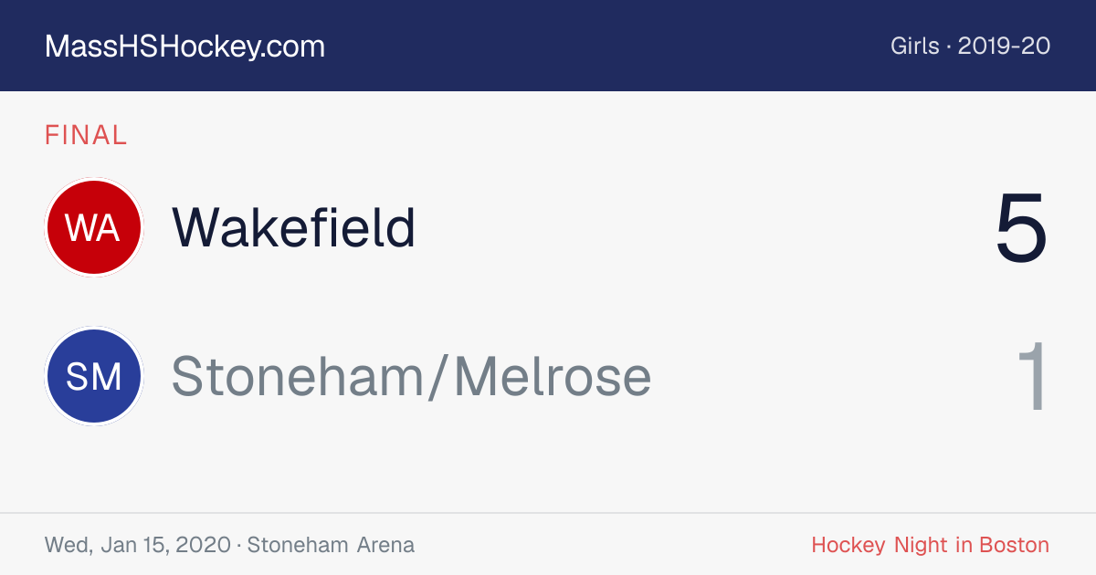Wakefield at Stoneham/Melrose score card