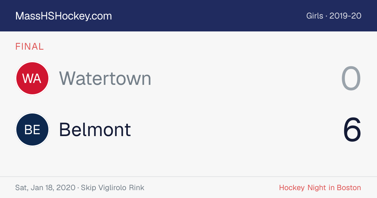 Watertown at Belmont score card