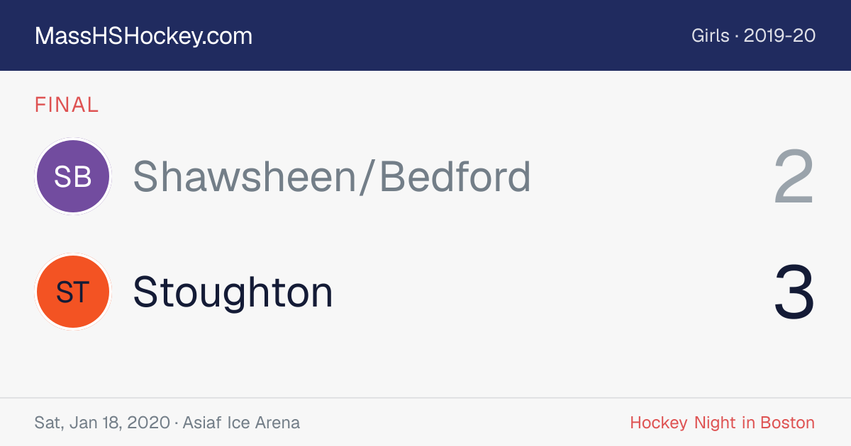 Shawsheen/Bedford at Stoughton score card