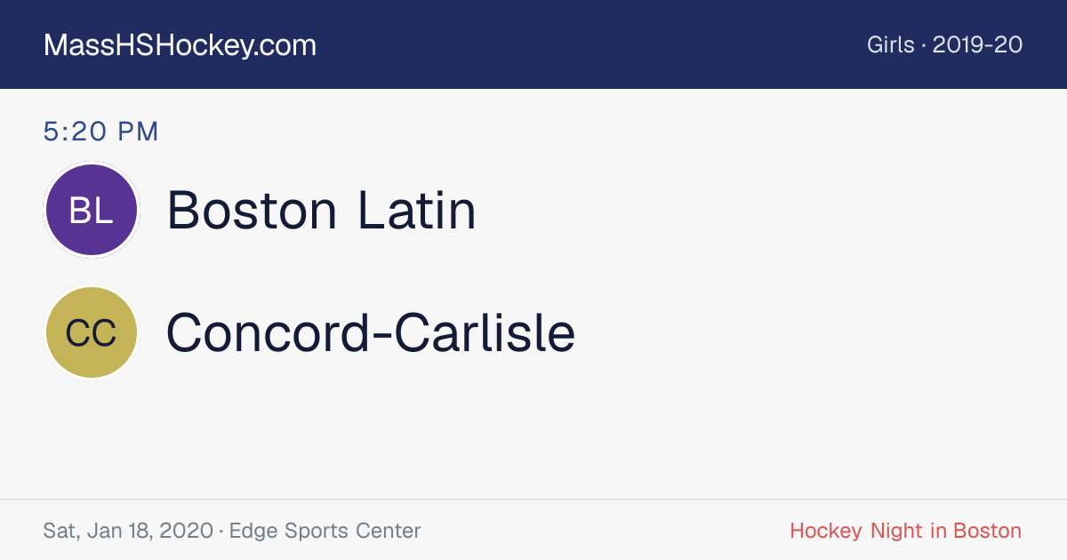 Boston Latin at Concord-Carlisle score card