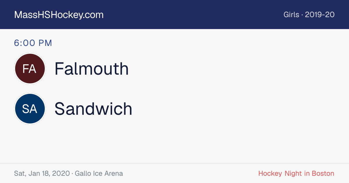 Falmouth at Sandwich score card