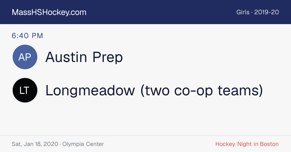 Austin Prep at Longmeadow (two co-op teams) score card