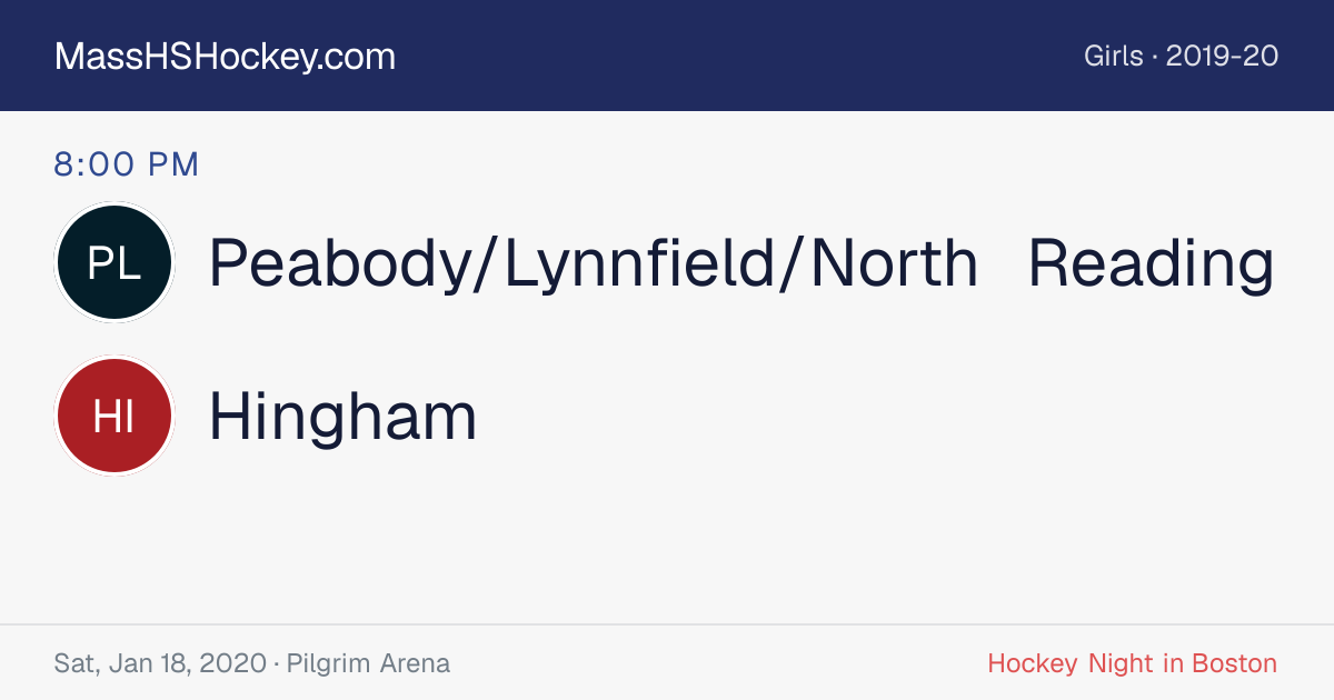 Peabody/Lynnfield/North Reading at Hingham score card