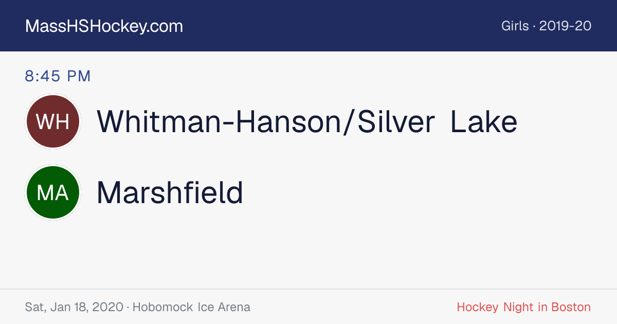 Whitman-Hanson/Silver Lake at Marshfield score card