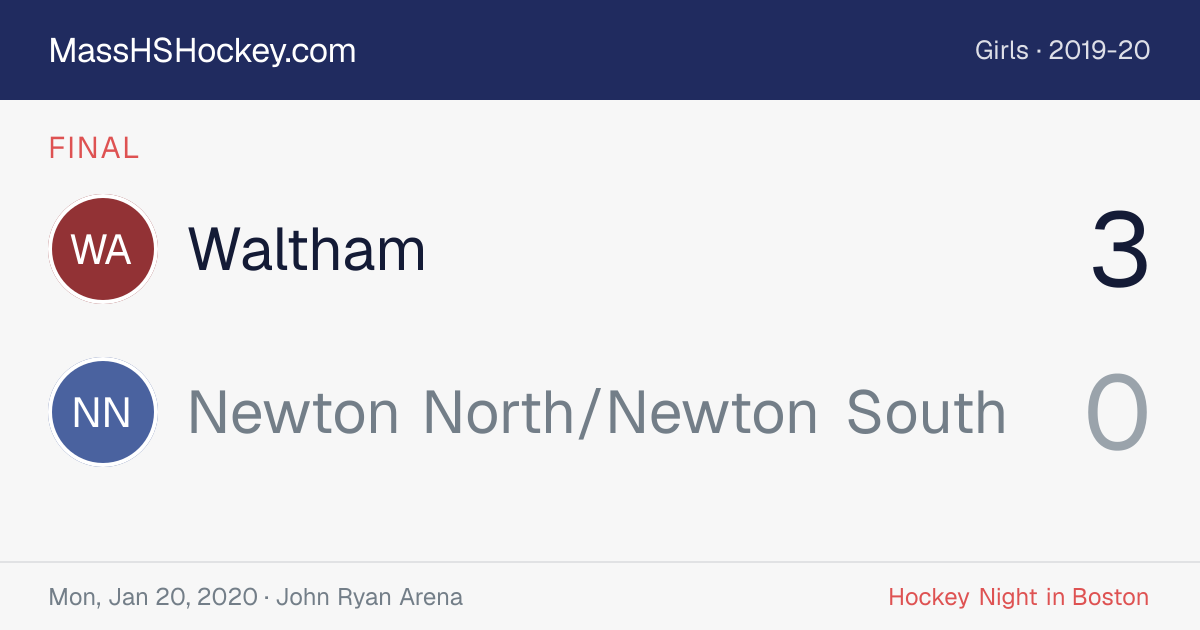 Waltham at Newton North/Newton South score card
