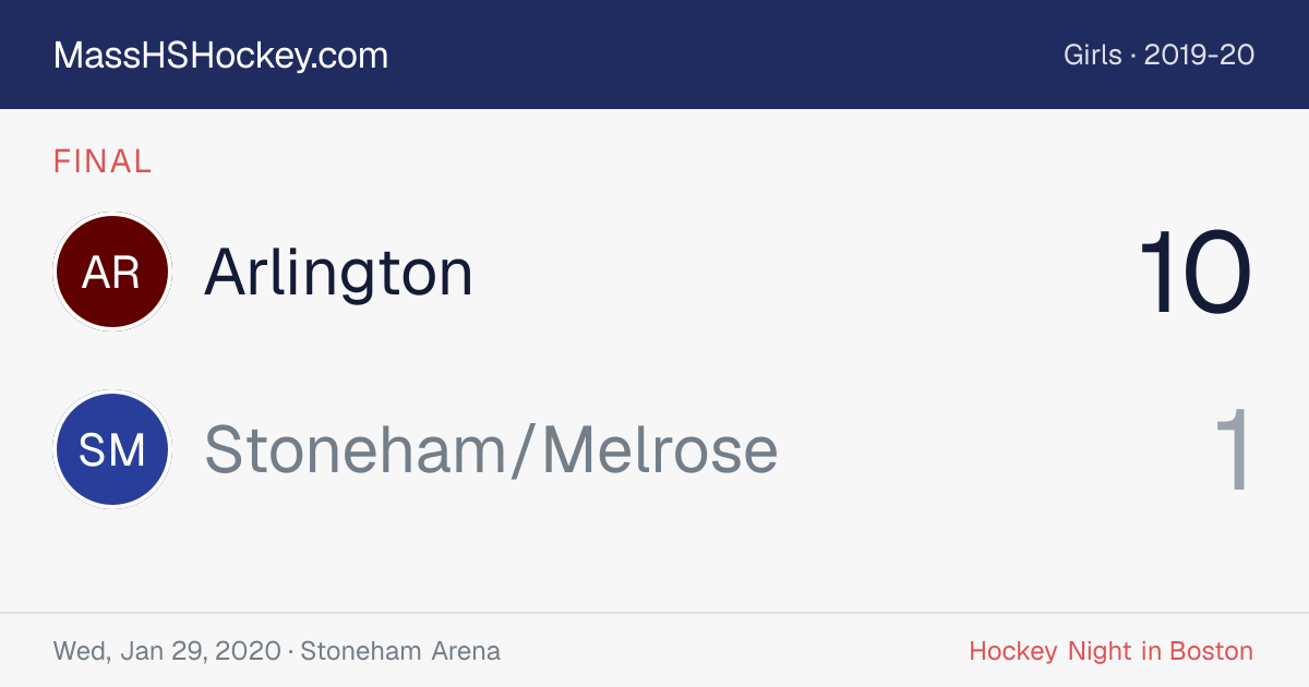 Arlington at Stoneham/Melrose score card