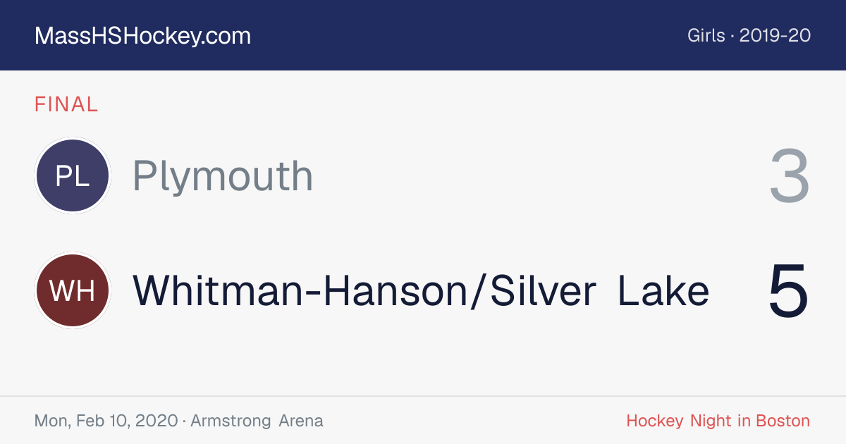 Plymouth at Whitman-Hanson/Silver Lake score card