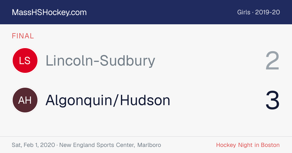 Lincoln-Sudbury at Algonquin/Hudson score card