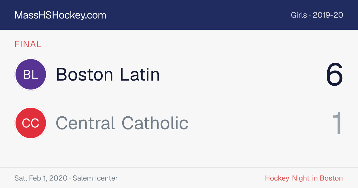 Boston Latin at Central Catholic score card