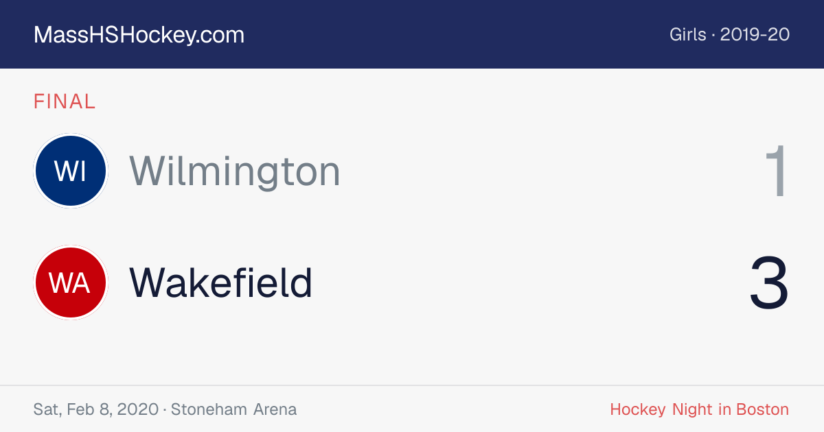 Wilmington at Wakefield score card