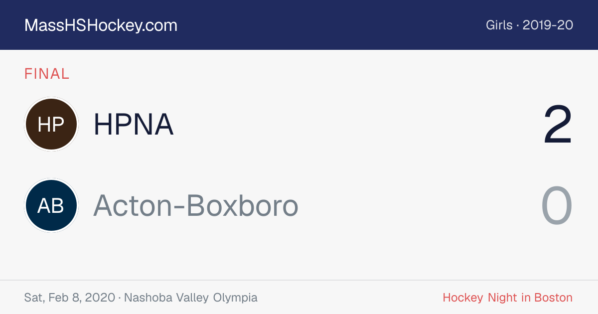 HPNA at Acton-Boxboro score card