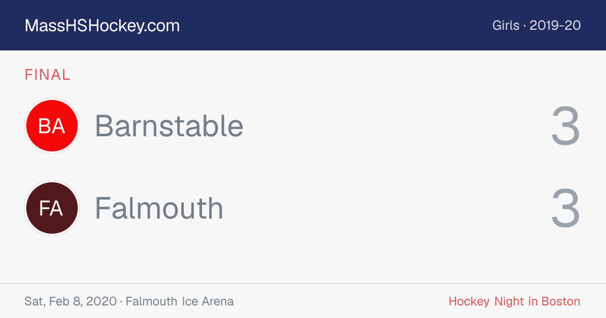 Barnstable at Falmouth score card