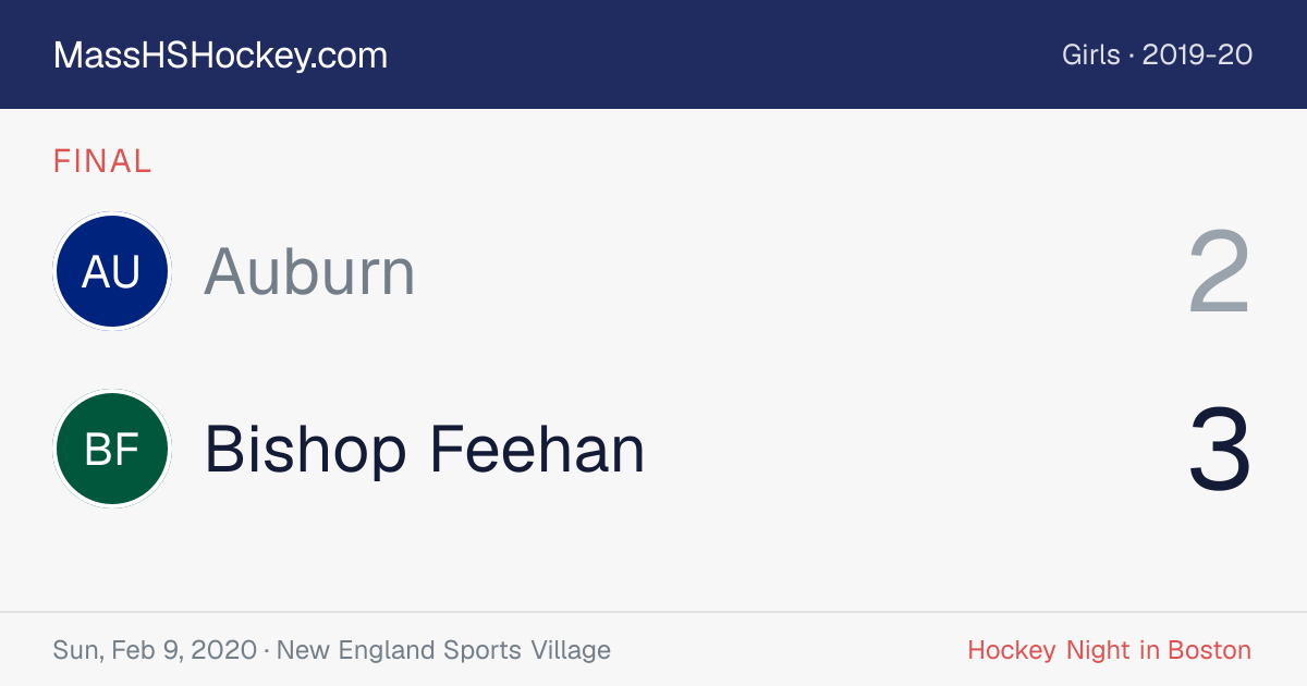 Auburn at Bishop Feehan score card