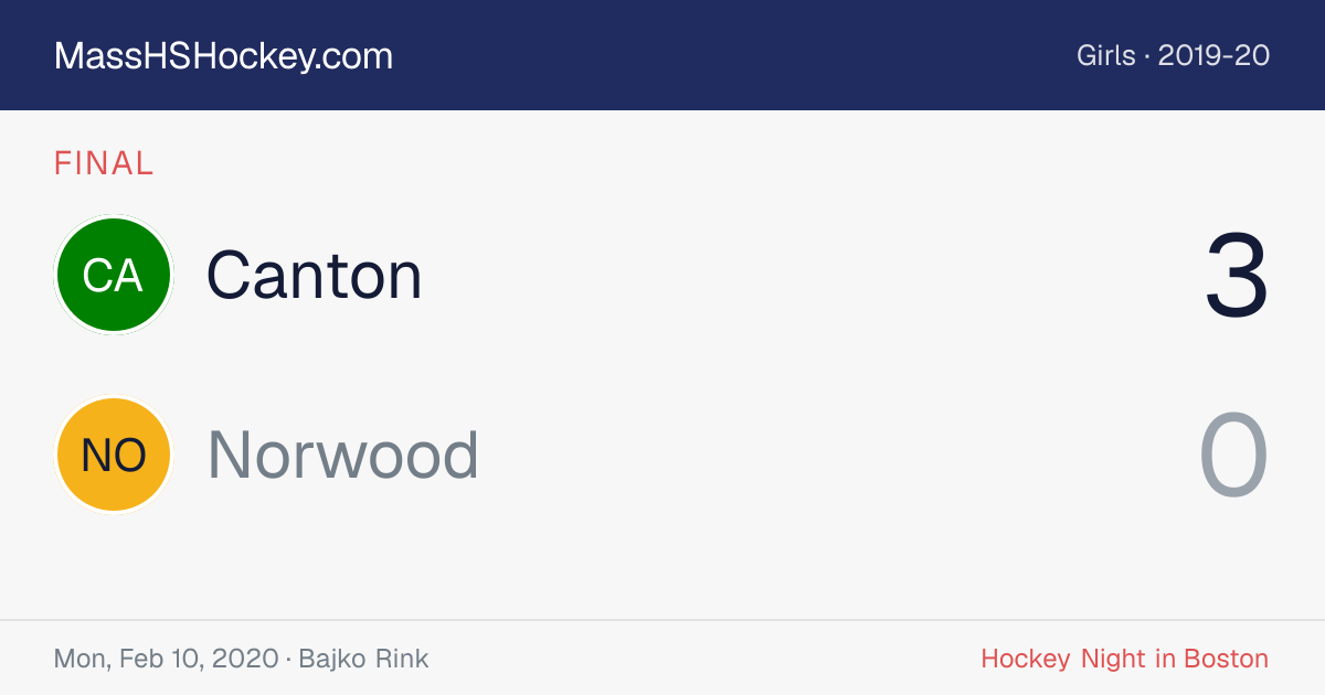 Canton at Norwood score card