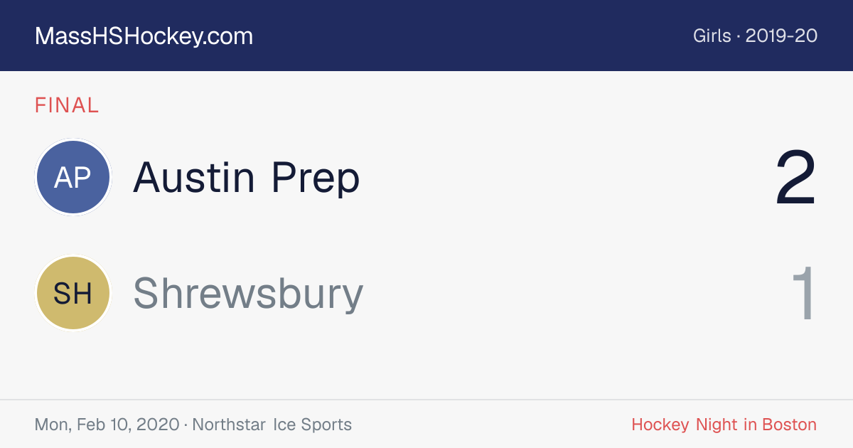 Austin Prep at Shrewsbury score card