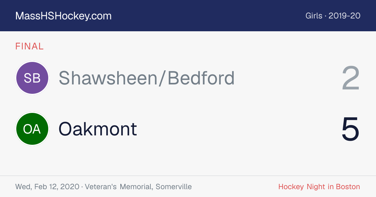 Shawsheen/Bedford at Oakmont score card