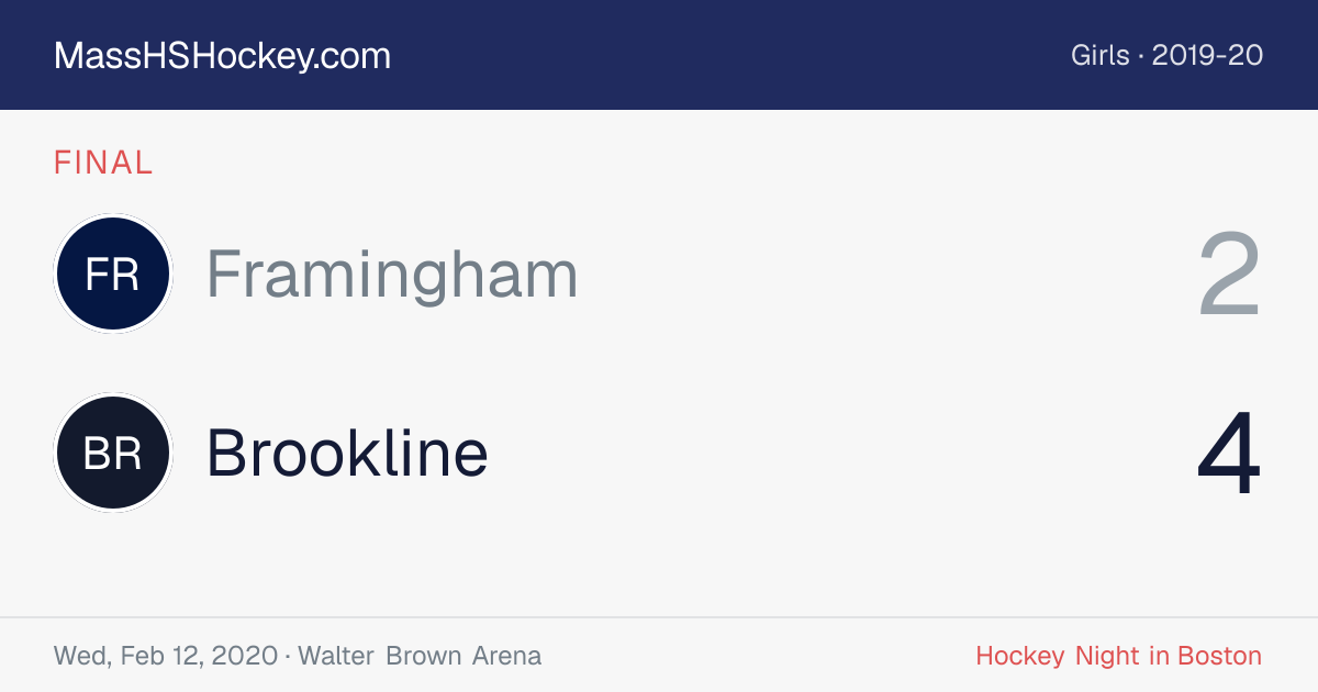 Framingham at Brookline score card