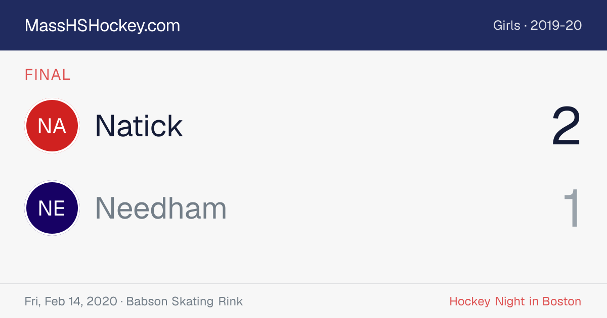 Natick at Needham score card