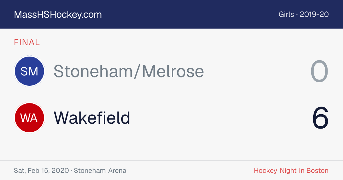 Stoneham/Melrose at Wakefield score card