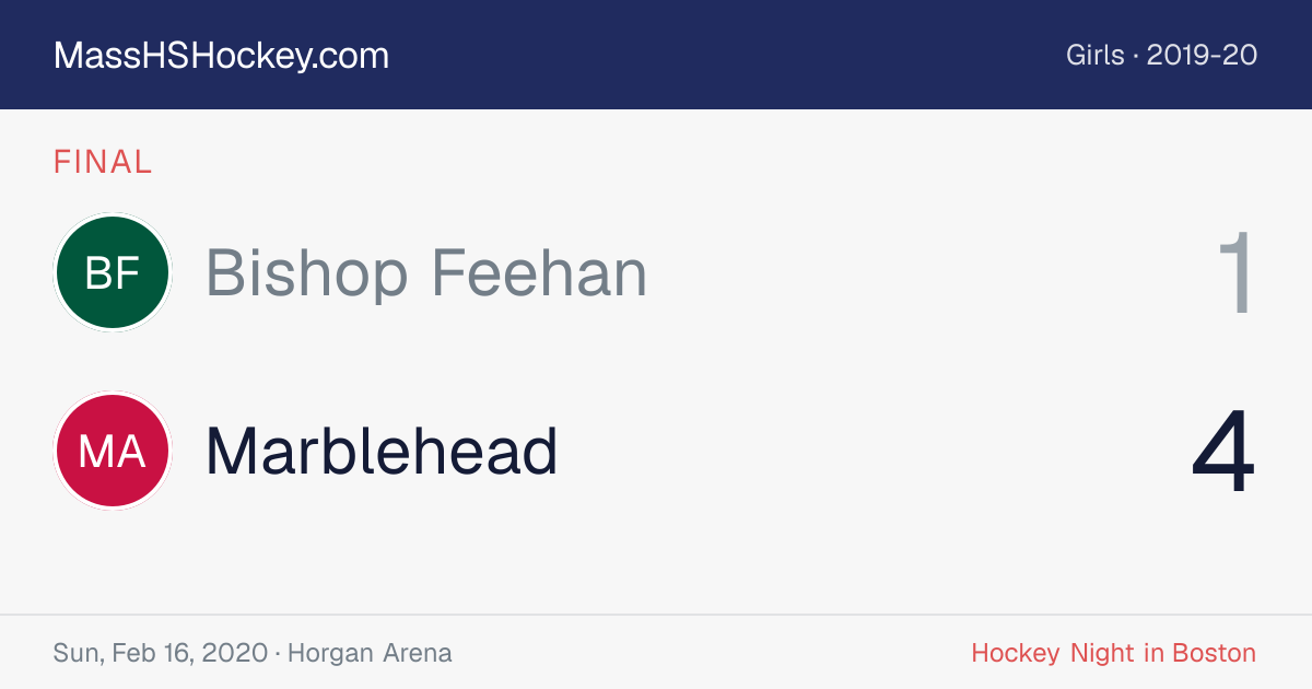 Bishop Feehan at Marblehead score card