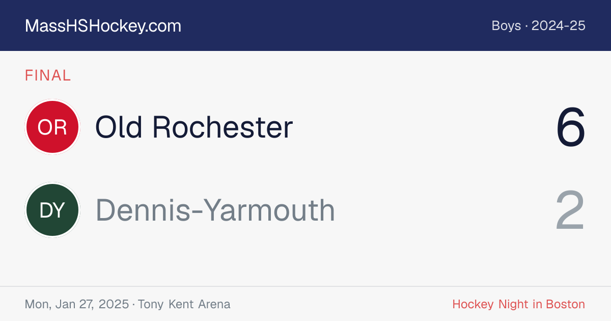 Old Rochester at Dennis-Yarmouth score card