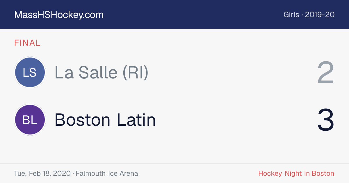 La Salle (RI) at Boston Latin score card
