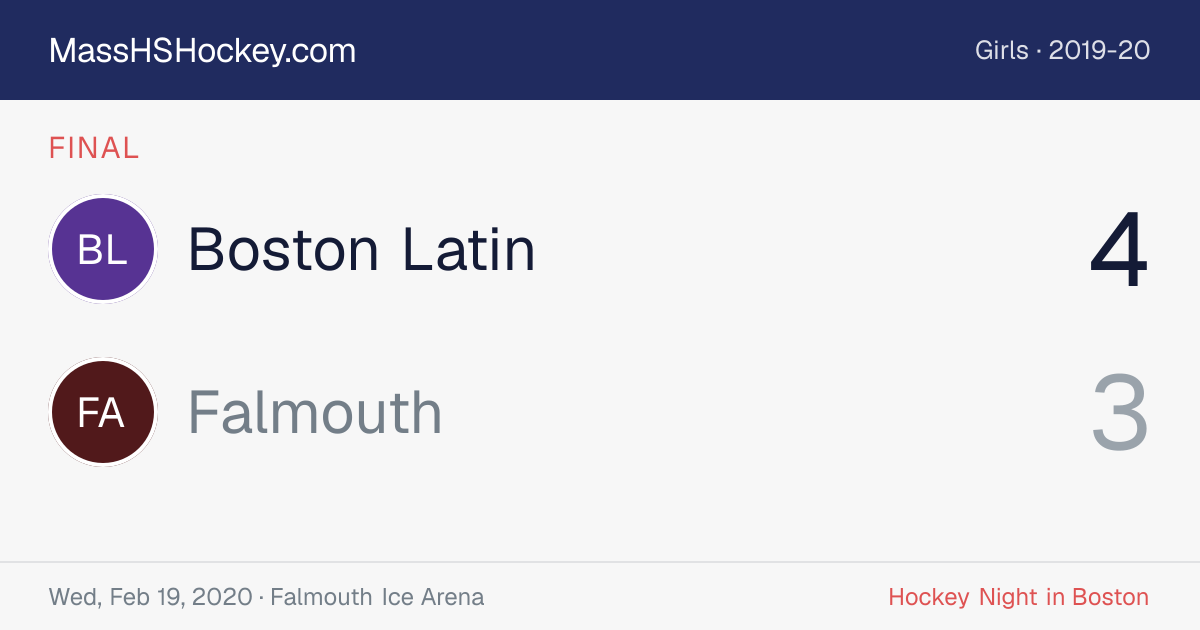 Boston Latin at Falmouth score card